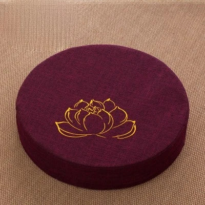 Yoga Meditation Linen Cushion Lotus Texture Backrest Pillow Tatami