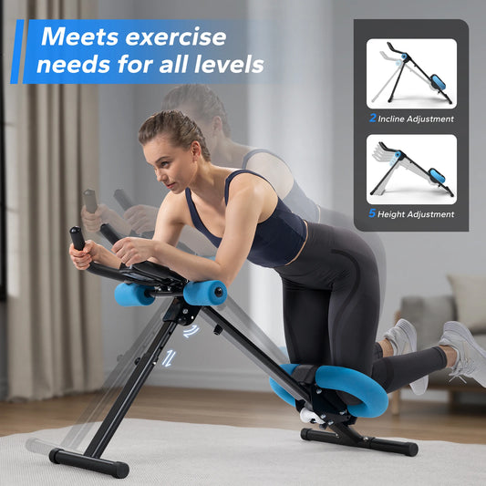 Adjustable Ab Machine Foldable Core Trainer Knee Protection Fitness