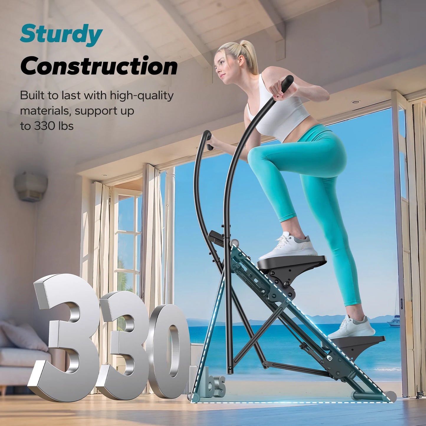 Stair Stepper Home Gym Compact Folding Full Body Workout