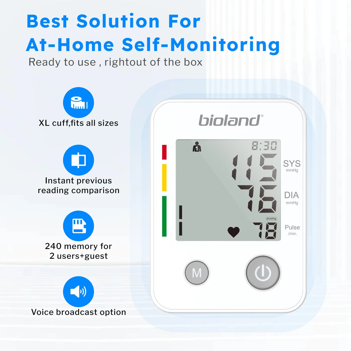 Blood Pressure Monitor Upper Arm Digital Tensiometer Kit