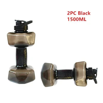 Dumbbell Shaped Water Bottle Fitness Cycling Outdoor Drinking Kettle
