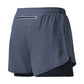 Mens Quick Dry Double Layer Running Shorts Fitness Workout