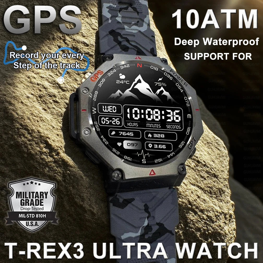 Military Smart Watch T Rex 3 GPS AMOLED Waterproof Bluetooth