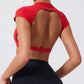 Women's Backless Crop Top Quick Dry Fitness Yoga Workout