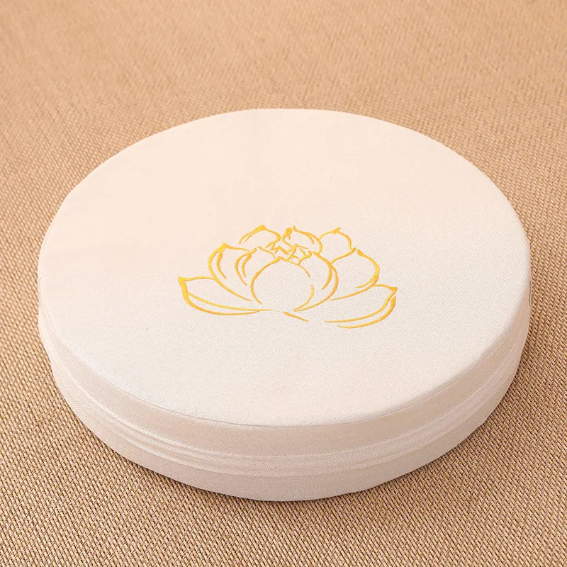 Yoga Meditation Linen Cushion Lotus Texture Backrest Pillow Tatami