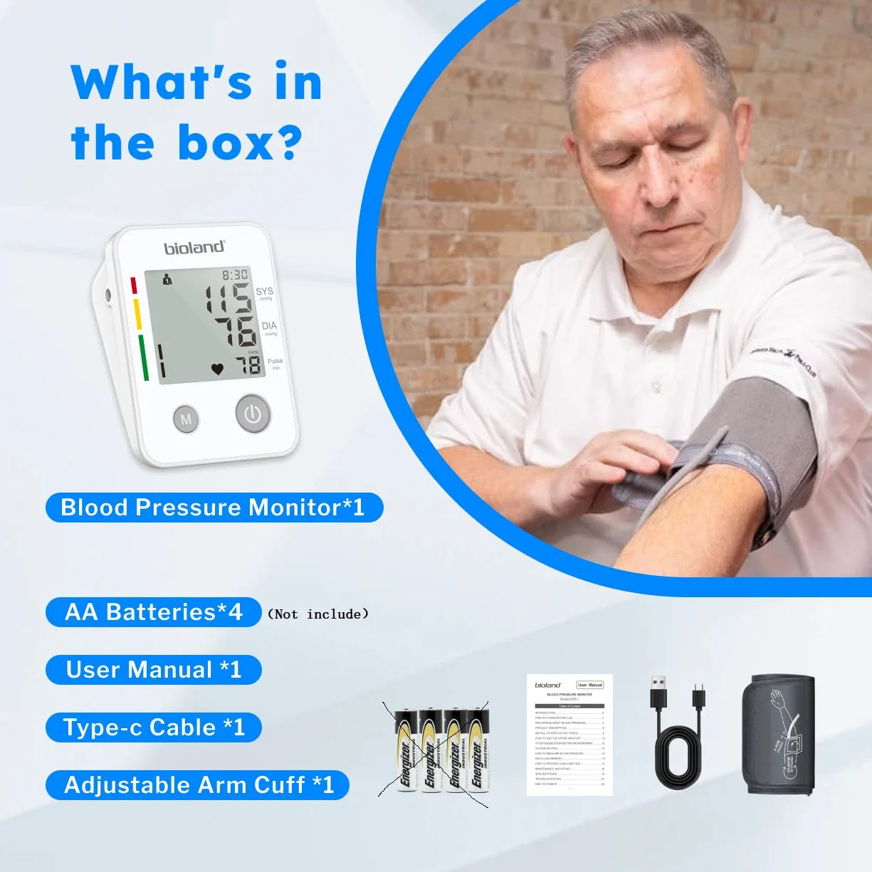 Blood Pressure Monitor Upper Arm Digital Tensiometer Kit