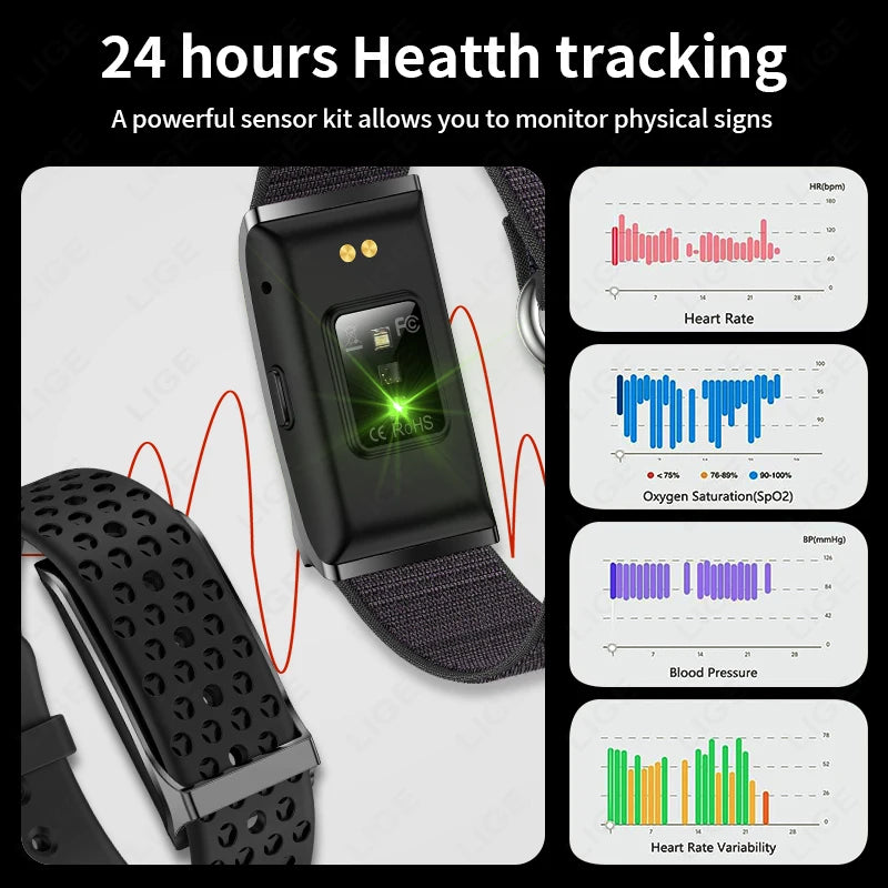 Smart Watch Fitness Bracelet Heart Rate Blood Pressure Waterproof