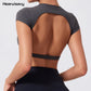 Women's Backless Crop Top Quick Dry Fitness Yoga Workout