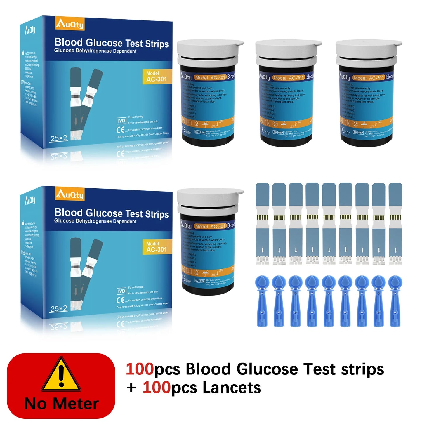 Blood Glucose Meter Kit Test Strips Diabetes Monitor Fast