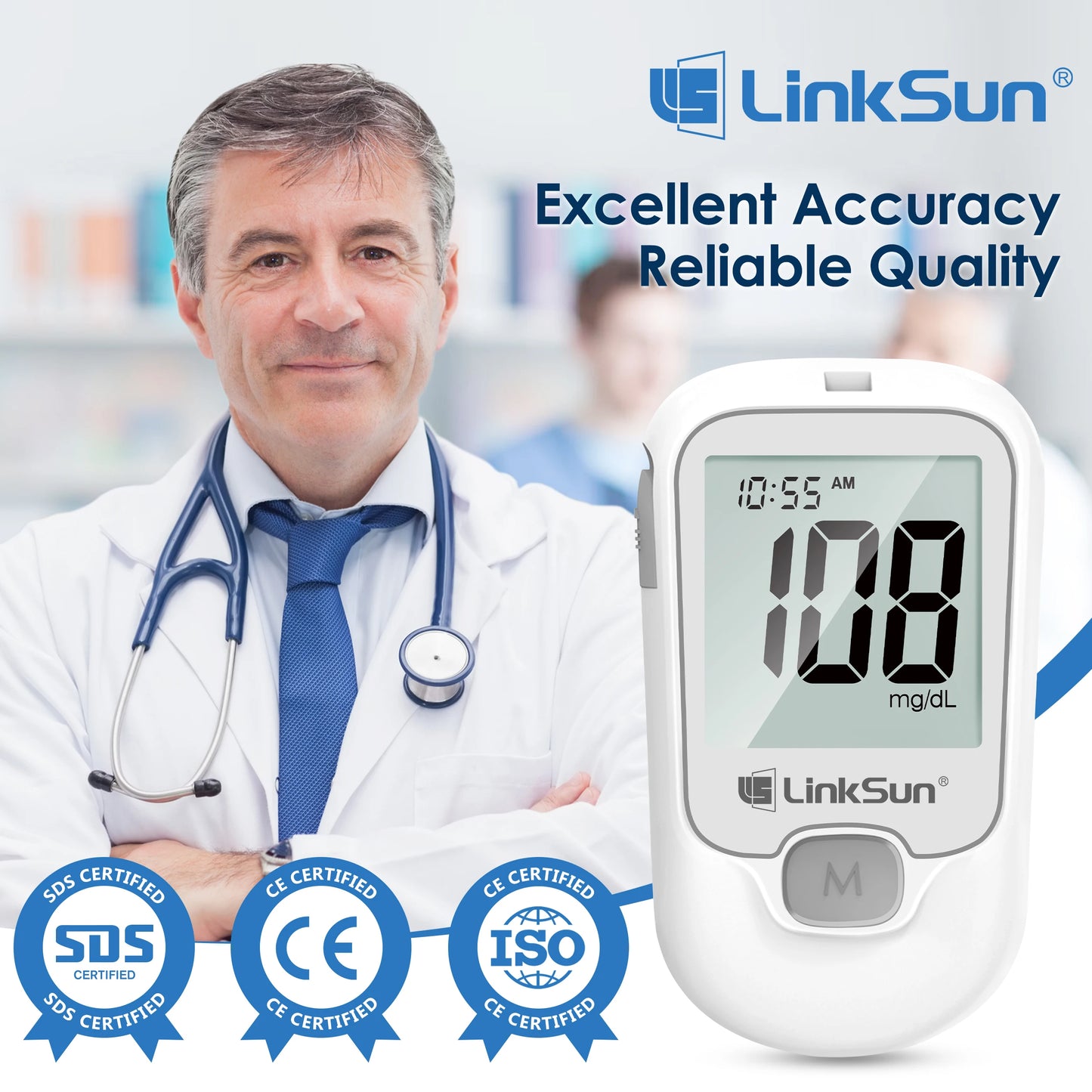 Blood Glucose Meter Kit Test Strips Lancets Diabetes