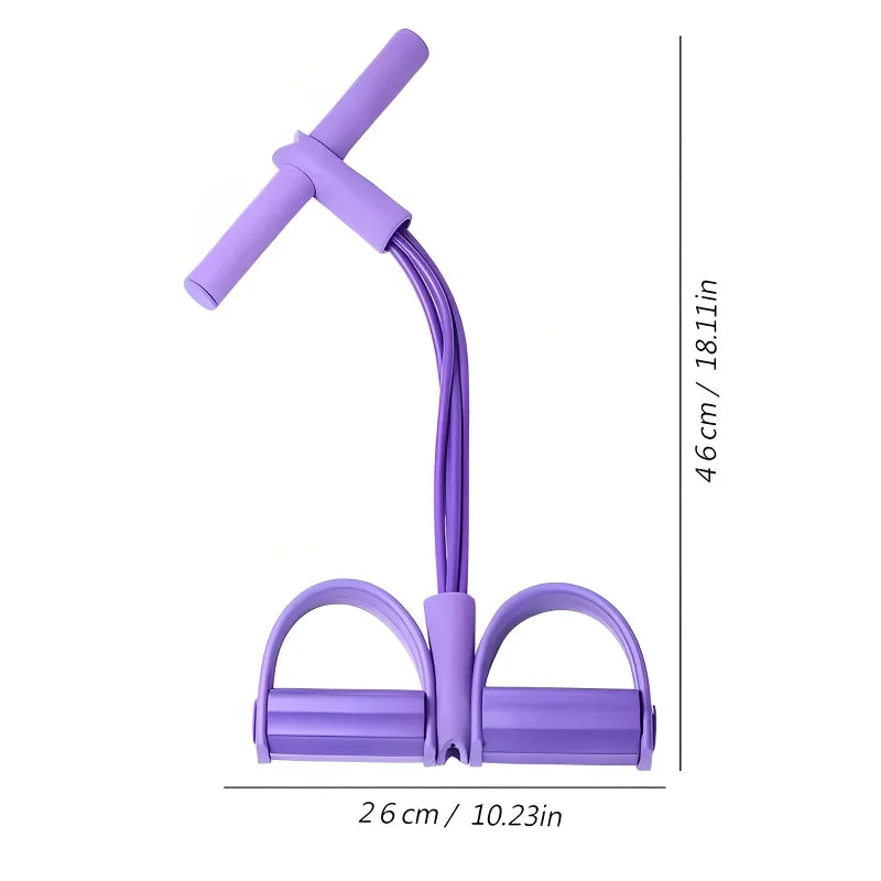 Four Tube Pedal Tensioner Fitness Elastic Band Abdominal Trainer
