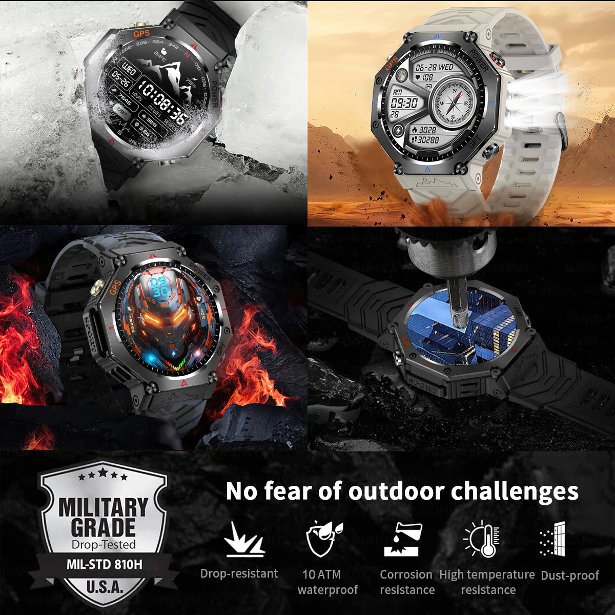 Military Smart Watch T Rex 3 GPS AMOLED Waterproof Bluetooth