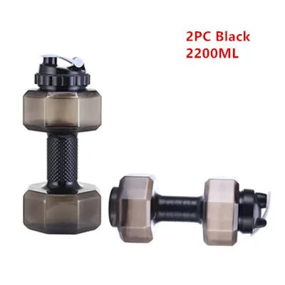 Dumbbell Shaped Water Bottle Fitness Cycling Outdoor Drinking Kettle