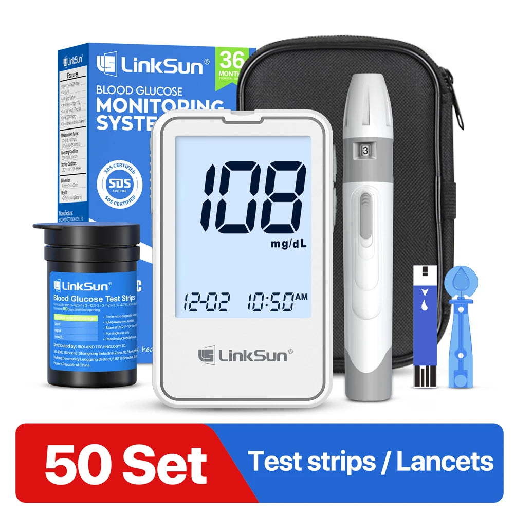 Blood Glucose Meter Kit Test Strips Lancets Diabetes