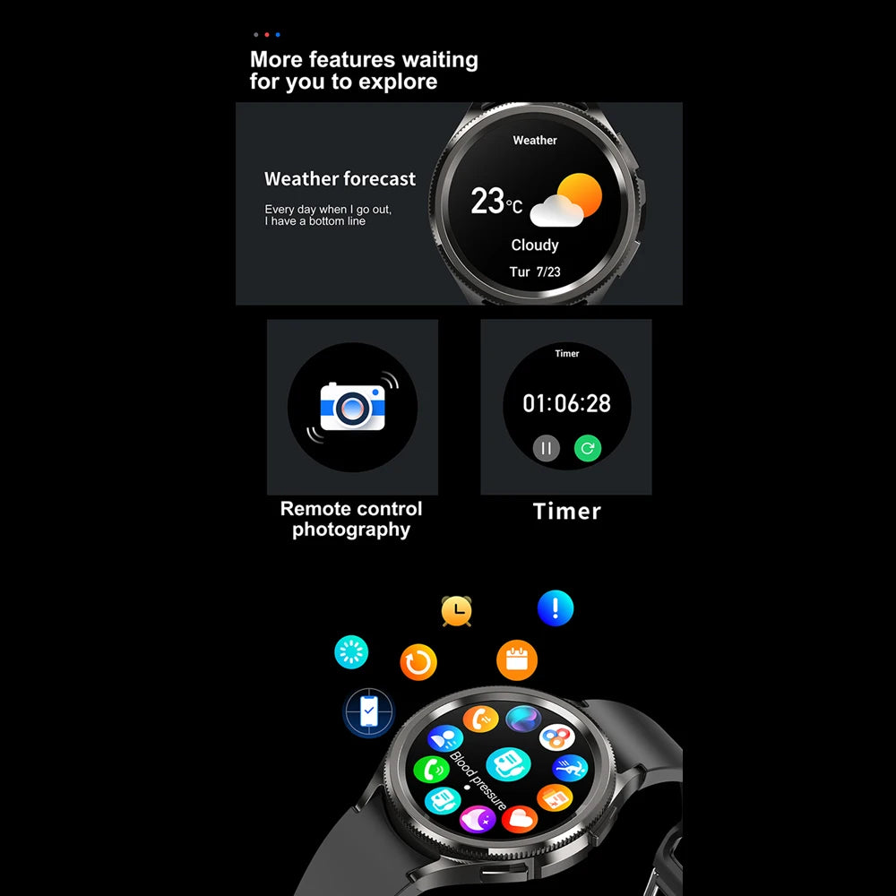 2025 Smart Watch Mens Outdoor Sports AMOLED Waterproof Fitness