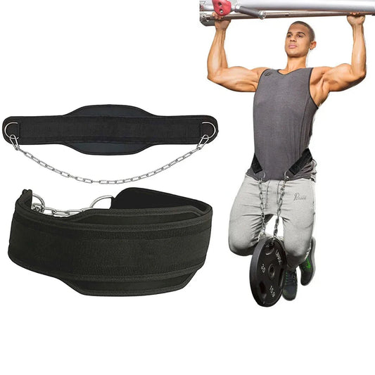 Weight Lifting Dip Belt Neoprene Chain Pull Up Strength