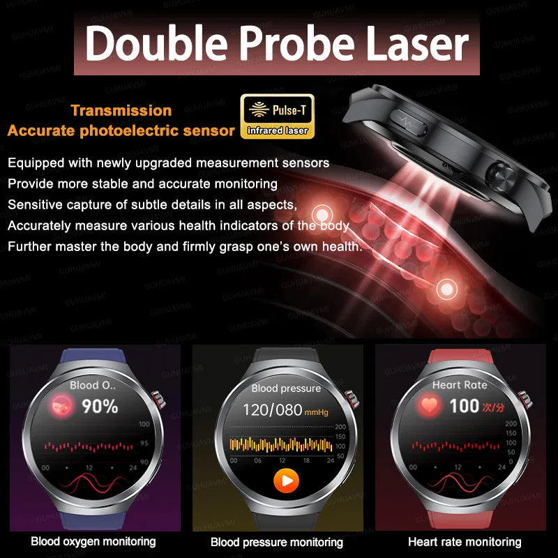 Smart Watch Sapphire Glass Health Tracker ECG Blood Pressure