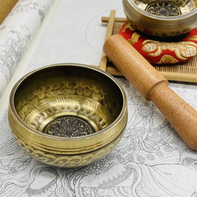 Tibetan Brass Singing Bowl Meditation Sound Healing Mindfulness Instrument