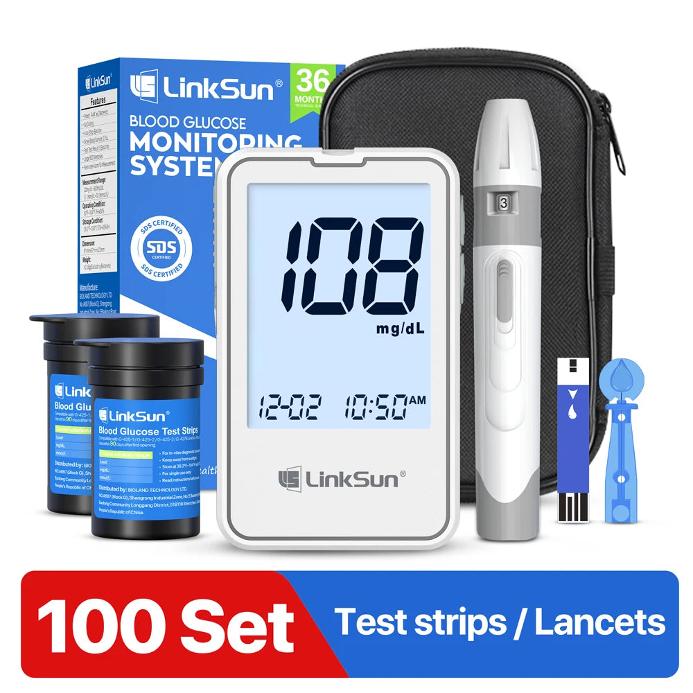 Blood Glucose Meter Kit Test Strips Lancets Diabetes