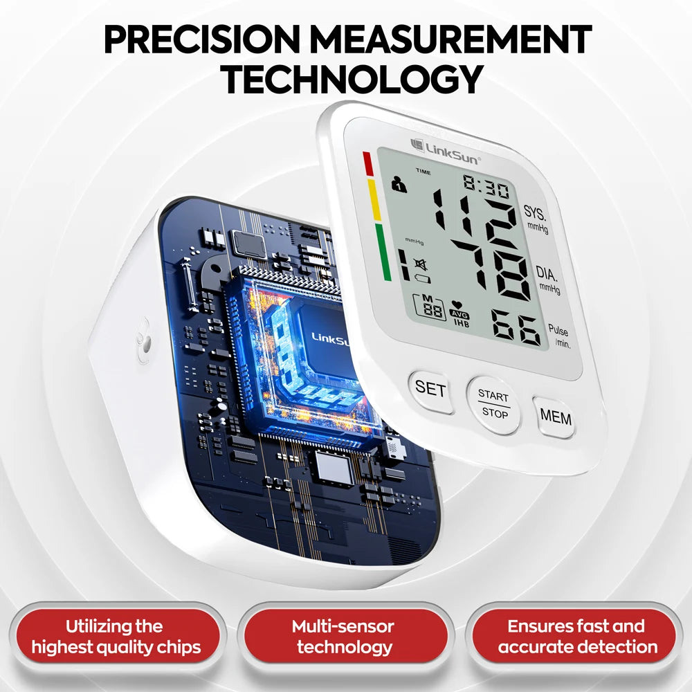Digital Blood Pressure Monitor Upper Arm Tensiometer Heart Rate