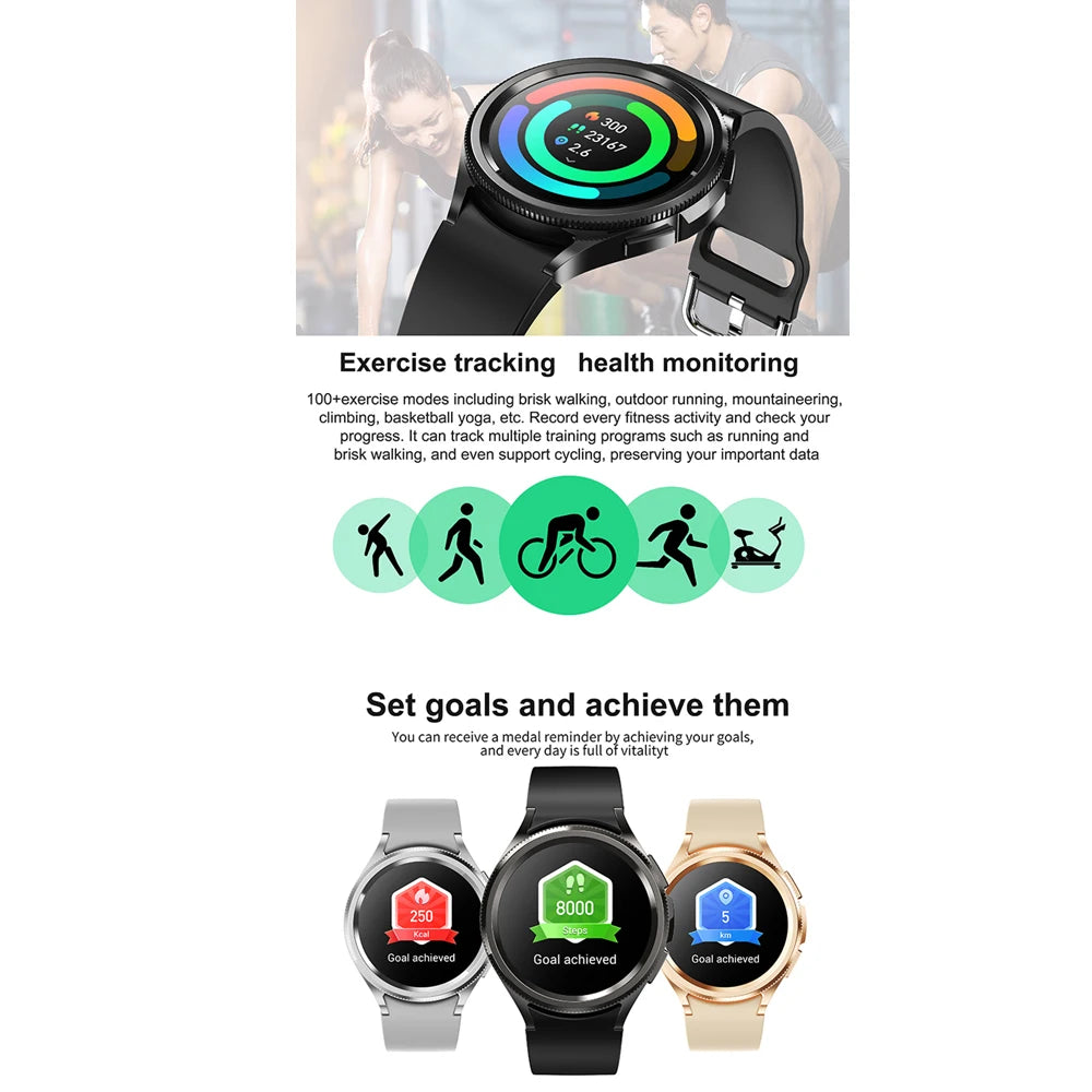2025 Smart Watch Mens Outdoor Sports AMOLED Waterproof Fitness