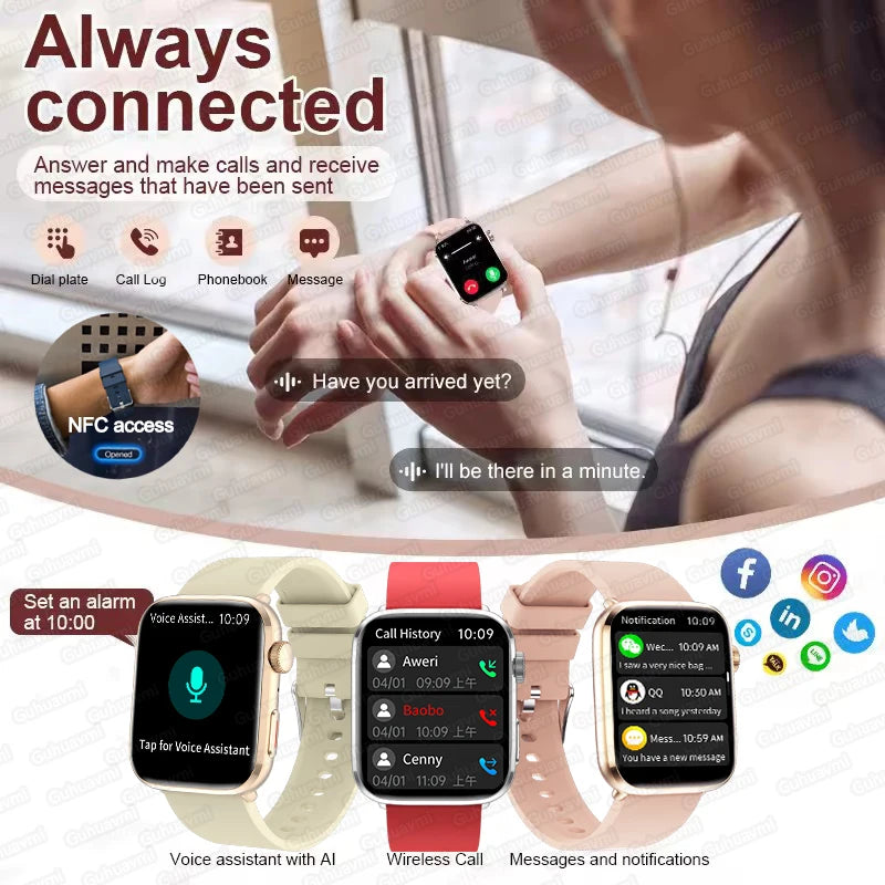 2025 AI Smart Watch Health Monitor NFC Fitness Tracker