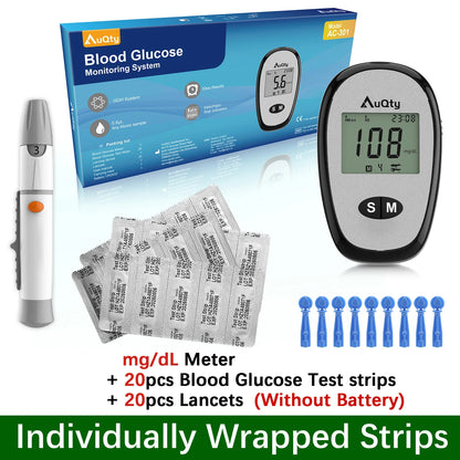 Blood Glucose Meter Kit Test Strips Diabetes Monitor Fast