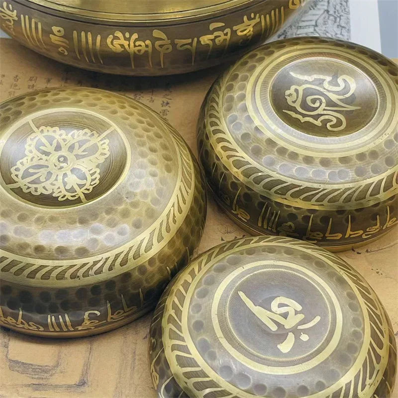 Tibetan Brass Singing Bowl Meditation Sound Healing Mindfulness Instrument