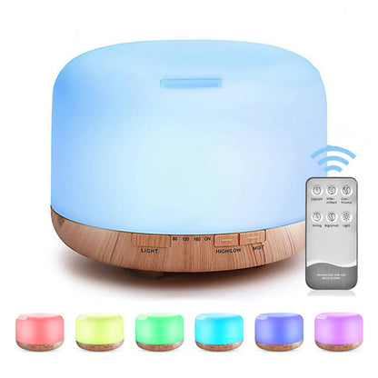 500ML USB Wood Grain Aroma Diffuser Humidifier with Remote