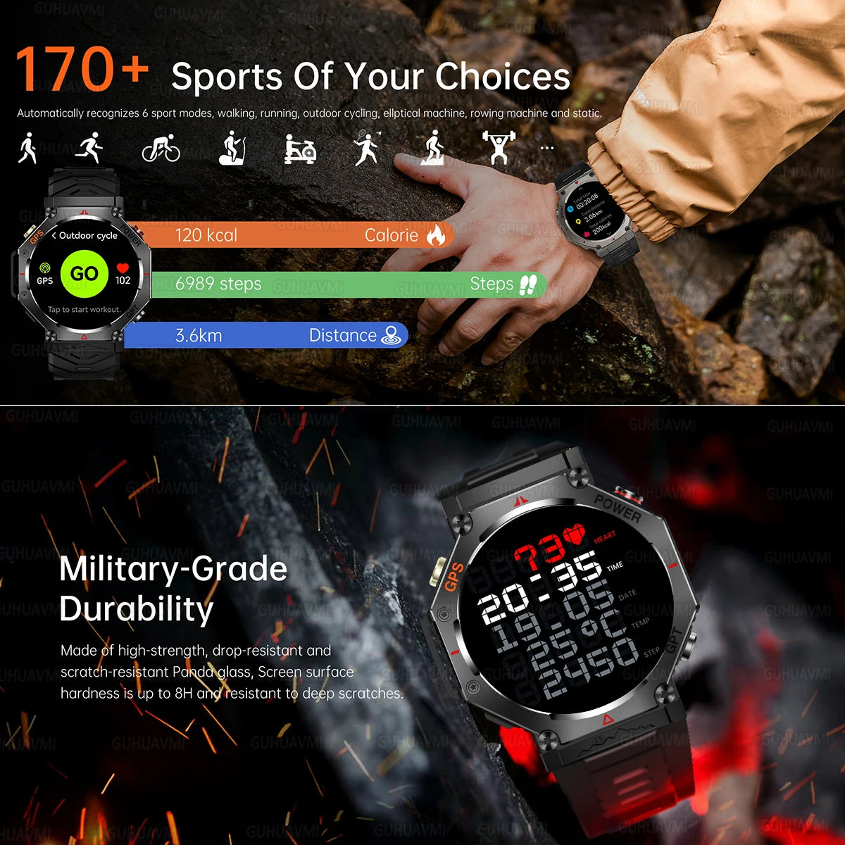 Military Smart Watch T Rex 3 GPS AMOLED Waterproof Bluetooth