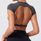 Women's Backless Crop Top Quick Dry Fitness Yoga Workout