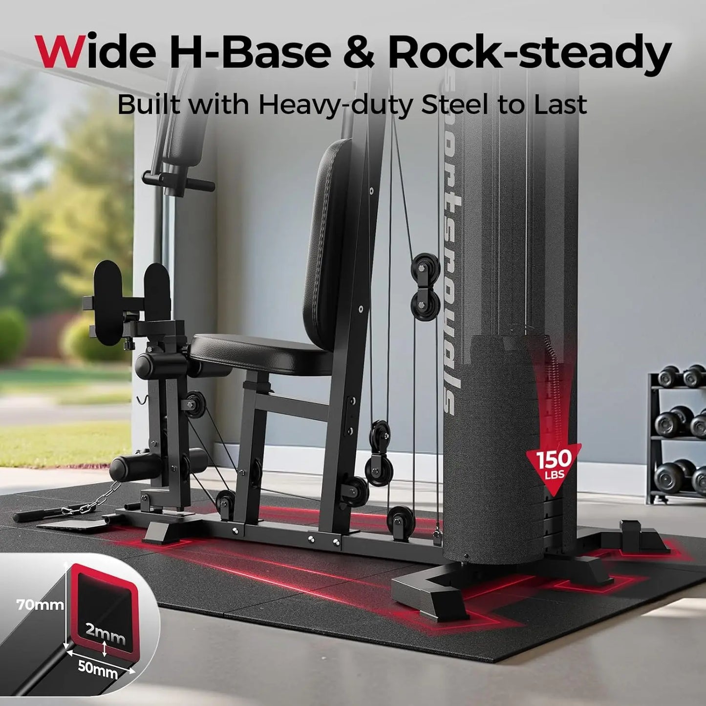 Home Gym Equipment 150LBS Weight Stack Full Body Machine
