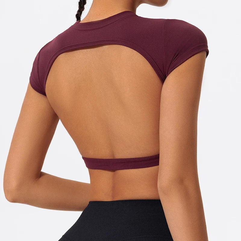 Women's Backless Crop Top Quick Dry Fitness Yoga Workout