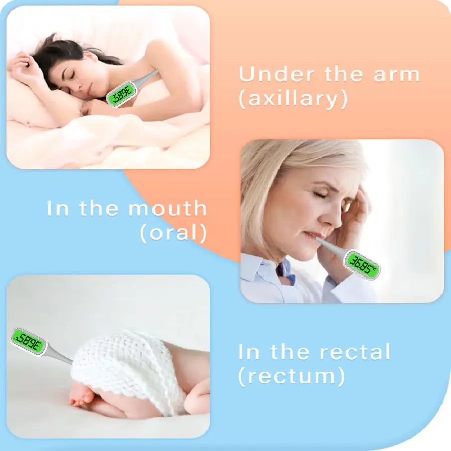 Digital Fever Thermometer Fast Measure Backlit LCD Medical Accurate