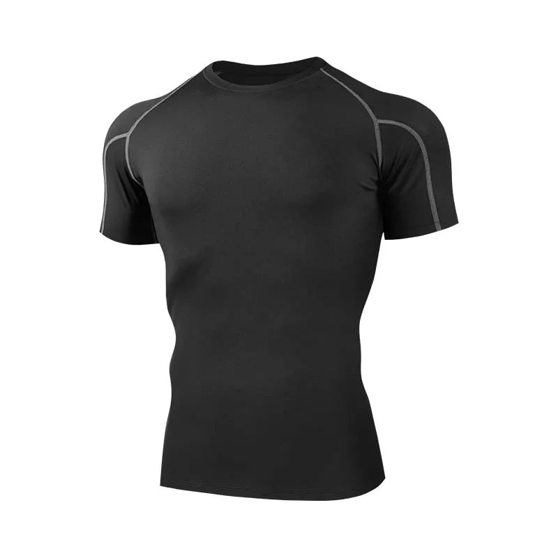 Mens Compression T Shirt Quick Dry Running Gym Workout