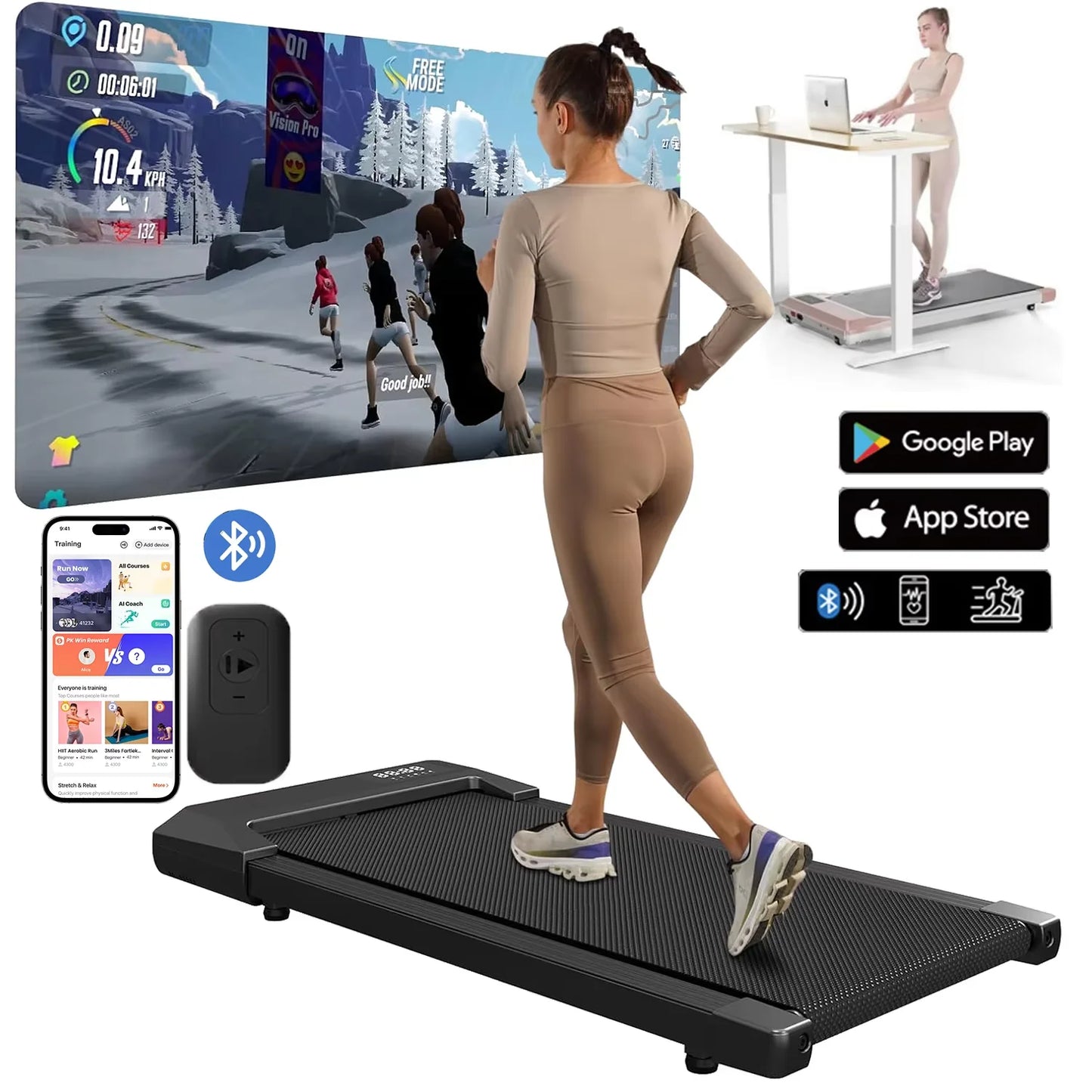 300lbs Treadmill Home 2.5HP Walking Running Fitness Machine