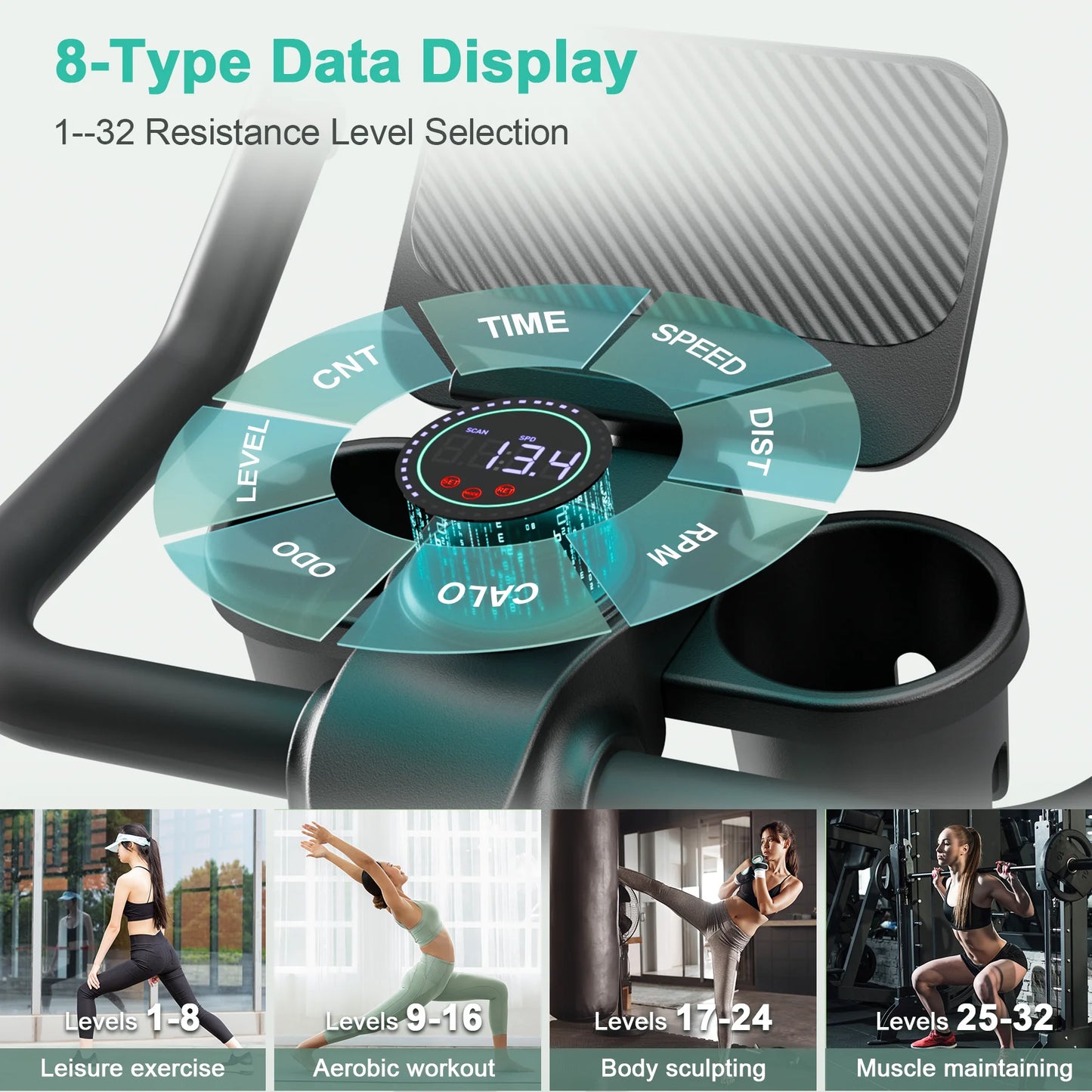 Exercise Bike 32 Level Magnetic Resistance Home Cycling Machine