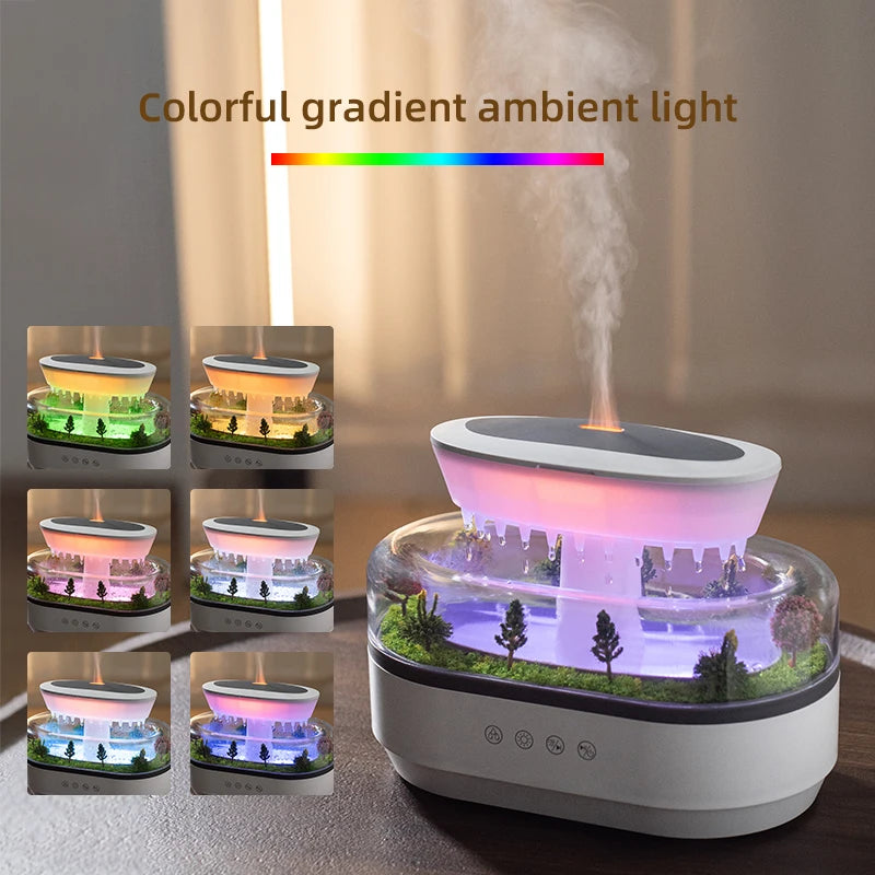 Aroma Humidifier Raindrop Ultrasonic Diffuser Colorful Light White Noise