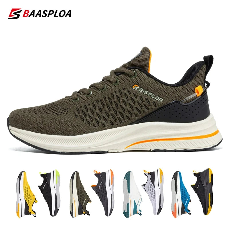 Mens Lightweight Running Shoes Breathable Mesh Casual Lace Up