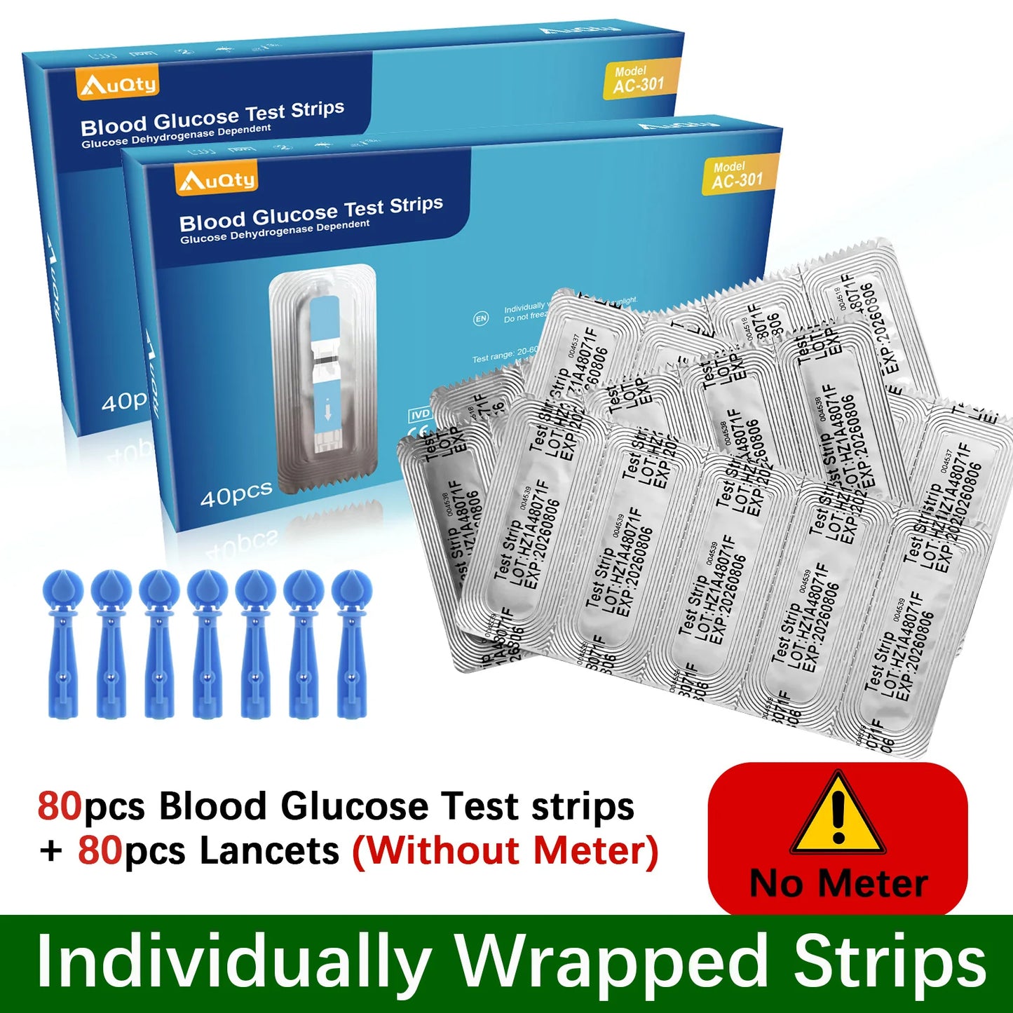 Blood Glucose Meter Kit Test Strips Diabetes Monitor Fast
