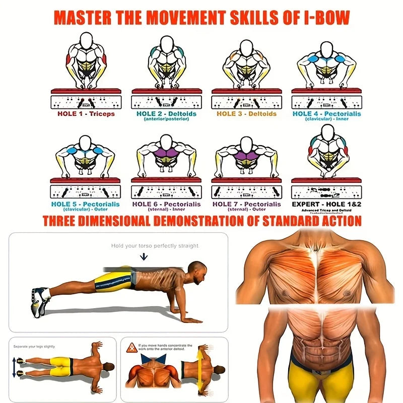 Push Up Board Set Portable Foldable Multifunctional Fitness Equipment