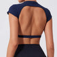 Women's Backless Crop Top Quick Dry Fitness Yoga Workout