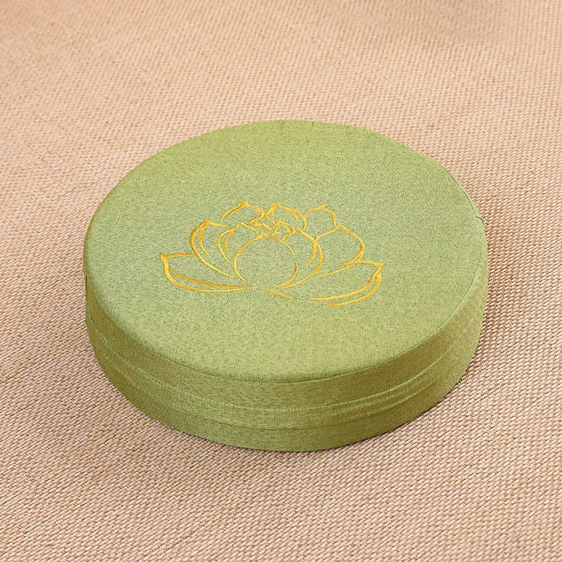 Yoga Meditation Linen Cushion Lotus Texture Backrest Pillow Tatami