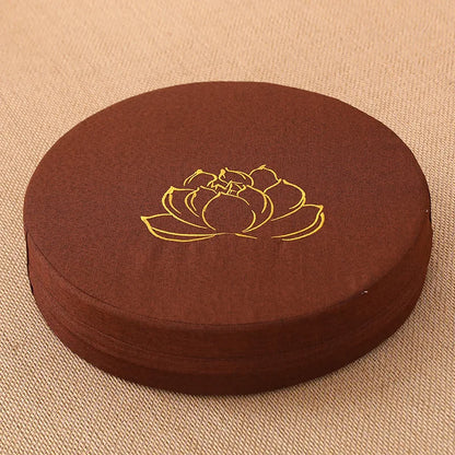 Yoga Meditation Linen Cushion Lotus Texture Backrest Pillow Tatami