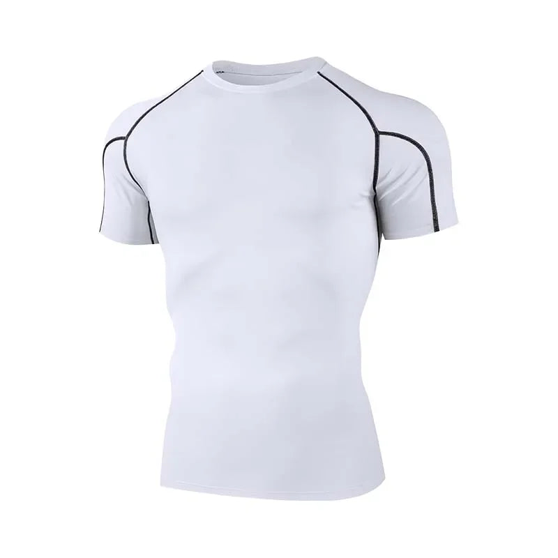 Mens Compression T Shirt Quick Dry Running Gym Workout