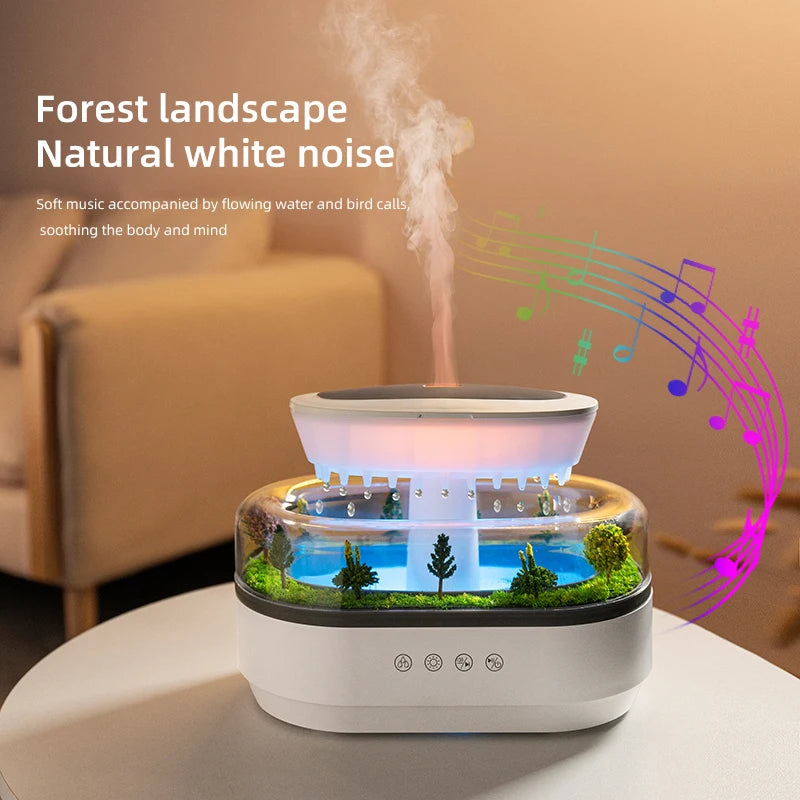 Aroma Humidifier Raindrop Ultrasonic Diffuser Colorful Light White Noise