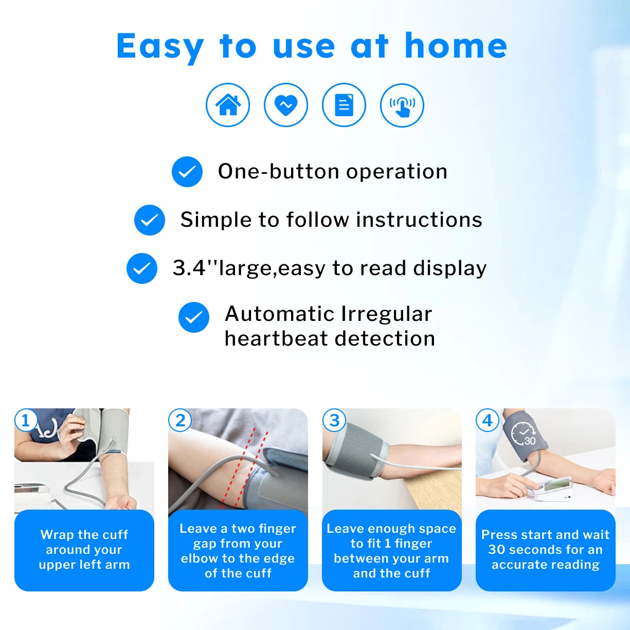Blood Pressure Monitor Upper Arm Digital Tensiometer Kit
