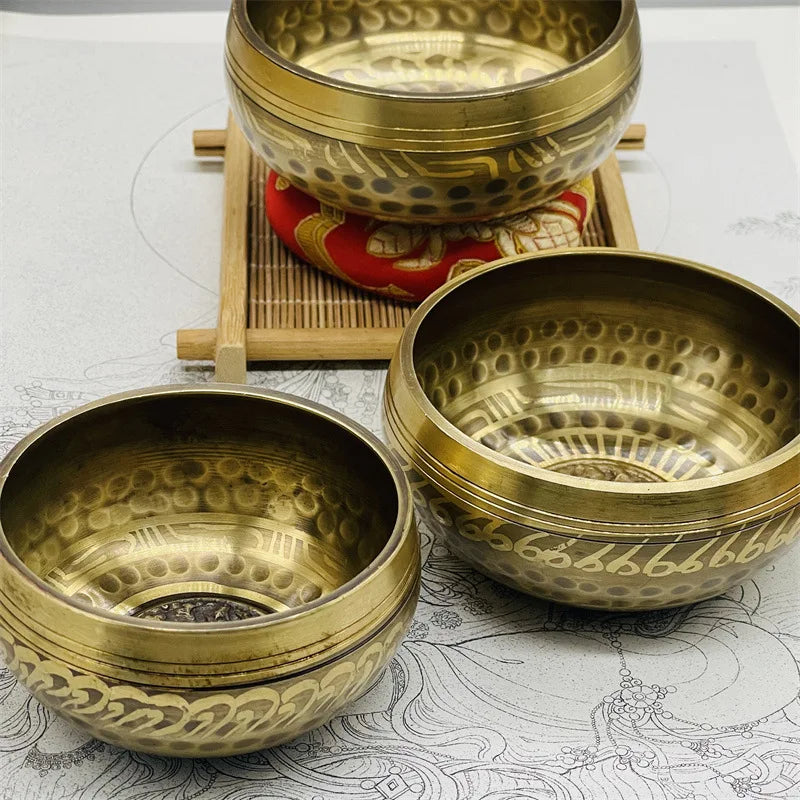 Tibetan Brass Singing Bowl Meditation Sound Healing Mindfulness Instrument