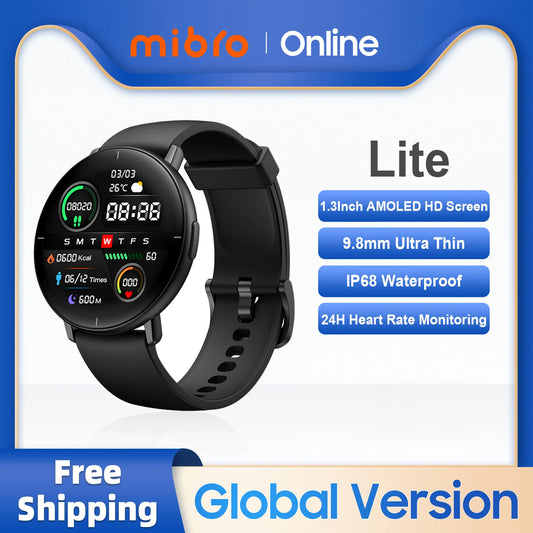 Mibro Lite Smartwatch AMOLED Display Waterproof Fitness Bluetooth Watch