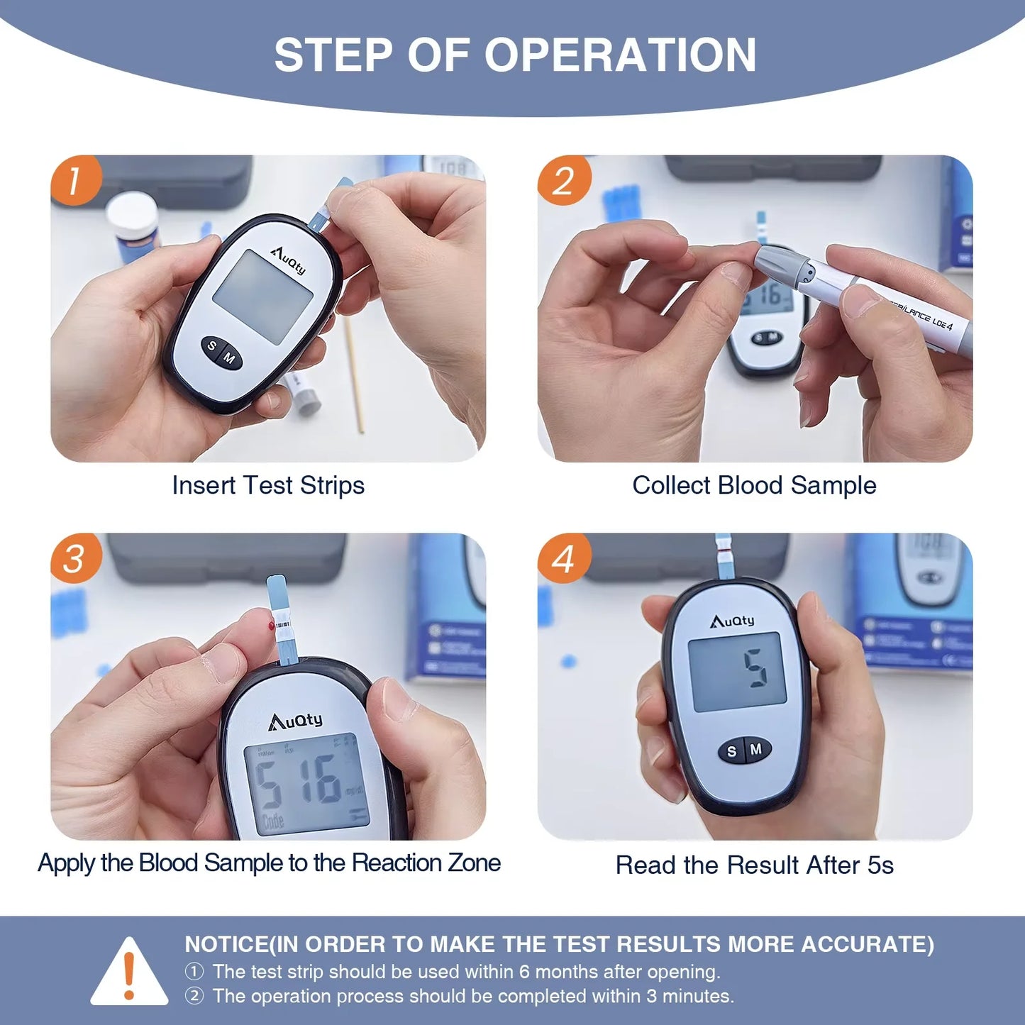 Blood Glucose Meter Kit Test Strips Diabetes Monitor Fast
